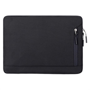 Water Resistant Elegant Oxford Laptop Sleeve w. Side Pocket - 13.3" - Black