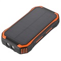 Water-Resistant Solar Power Bank with Wireless Charger - 30000mAh (Bulk Satisfactory) - Orange
