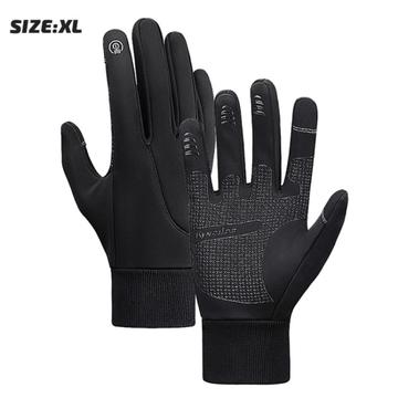 Waterproof Winter Gloves for Cycling and Running / Gloves with Touch - XL - Black