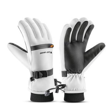 West Biking YP0211271 Waterproof Ski Gloves with Touch Support - S - White
