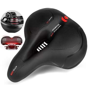 Active Reflective Ergonomic Bicycle Saddle with Suspension Ball - Red / Black