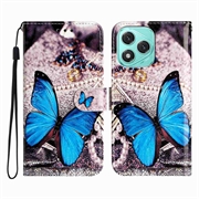 Honor 400 Lite Wonder Series Wallet Case - Blue Butterfly