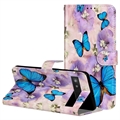 Wonder Series Google Pixel 7a Wallet Case - Blue Butterfly