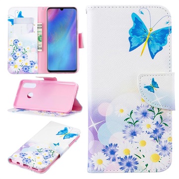 Wonder Series Huawei P30 Lite Wallet Case - Blue Butterfly