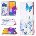 Wonder Series Samsung Galaxy M52 5G Wallet Case - Blue Butterfly