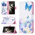 Wonder Series Samsung Galaxy S22 5G Wallet Case - Blue Butterfly