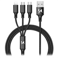 Wozinsky 3-in-1 Cable - USB-C/MicroUSB/Lightning - 1.25m - Black