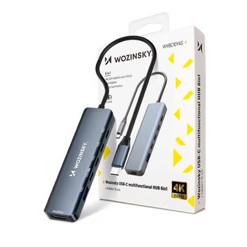 Wozinsky WHBC10Y4S Multifunctional 6-in-1 USB-C Hub - Gray