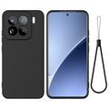 Xiaomi 15 Pro Liquid Silicone Case with Hand Strap - Black