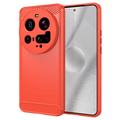 Xiaomi 15 Ultra Brushed TPU Case - Carbon Fiber - Red