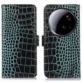 Xiaomi 15 Ultra Crocodile Series Wallet Leather Case with RFID - Green