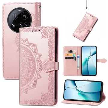 Xiaomi 15 Ultra Mandala Series Wallet Case - Rose Gold