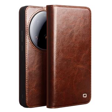 Xiaomi 15 Ultra Qialino Classic Wallet Leather Case - Dark Brown