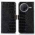 Xiaomi Poco F7 Pro Crocodile Series Wallet Leather Case with RFID - Black