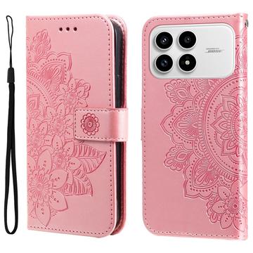 Xiaomi Redmi K90/Poco F8 Pro Mandala Series Wallet Case - Pink