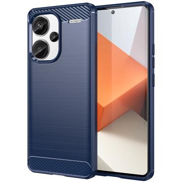 Xiaomi Redmi Note 13 Pro+ Brushed TPU Case - Carbon Fiber - Blue