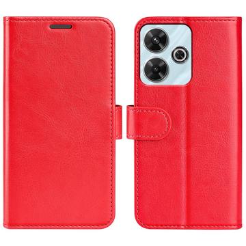 Xiaomi Redmi Note 13R/Poco M6 4G/Redmi 13 5G Wallet Case with Magnetic Closure - Red