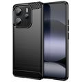Xiaomi Redmi Note 14 4G Brushed TPU Case - Carbon Fiber - Black