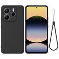 Xiaomi Redmi Note 14 5G Liquid Silicone Case with Hand Strap - Black