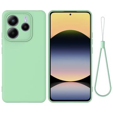 Xiaomi Redmi Note 14 5G Liquid Silicone Case with Hand Strap - Green