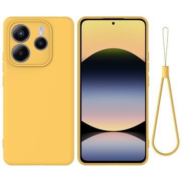 Xiaomi Redmi Note 14 5G Liquid Silicone Case with Hand Strap - Yellow