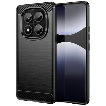 Xiaomi Redmi Note 14 Pro 4G Brushed TPU Case - Carbon Fiber - Black