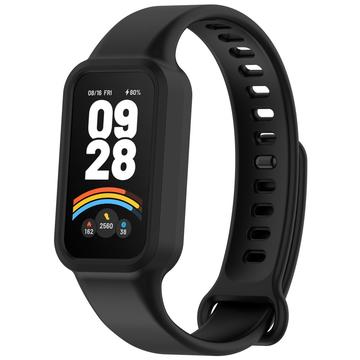 Xiaomi Smart Band 9 Active/Redmi Band 3 Replacement Silicone Strap with Integrated Frame - Black