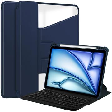 iPad Air 11 2024/2025 360 Rotating Smart Case with Bluetooth Keyboard - Dark Blue