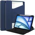 iPad Air 13 2024/2025 360 Rotating Smart Case with Bluetooth Keyboard - Dark Blue