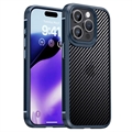 iPhone 15 Pro Max iPaky Hybrid Case - Carbon Fiber - Blue
