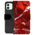 iPhone 12 Premium Wallet Case - Red Marble