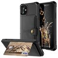 iPhone 12/12 Pro TPU Case with Card Holder - Black