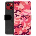 iPhone 13 Mini Premium Wallet Case - Pink Camouflage