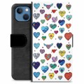 iPhone 13 Premium Wallet Case - Hearts