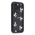 iPhone 13 Pro Stylish Shockproof TPU Case with Raised Edges - Black / Bow