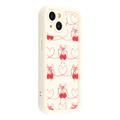 iPhone 13 Stylish Shockproof TPU Case with Raised Edges - White / Bow-Tied Cherries