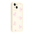 iPhone 13 Stylish Shockproof TPU Case with Raised Edges - White / Bow