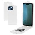 iPhone 14 Plus Vertical Flip Case with Card Slot - White