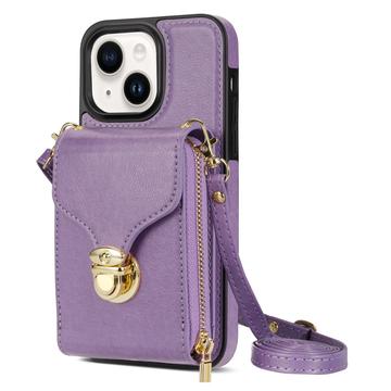 iPhone 14 Plus All-in-One Case with Wallet & Strap - Purple