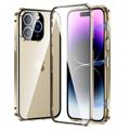 iPhone 14 Pro Max Magnetic Case with Tempered Glass - Gold