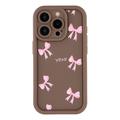 iPhone 14 Pro Max Stylish Shockproof TPU Case with Raised Edges - Brown / Bow