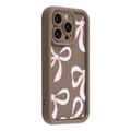 iPhone 14 Pro Stylish Shockproof TPU Case with Raised Edges - Brown / Big Bow