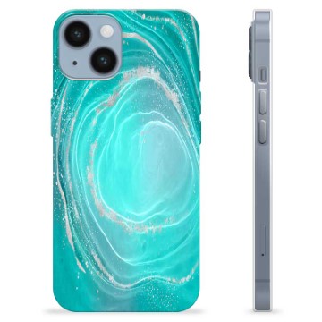 iPhone 14 TPU Case - Turquoise Swirl