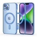 iPhone 14 Tech-Protect MagShine Case - MagSafe Compatible - Blue / Clear