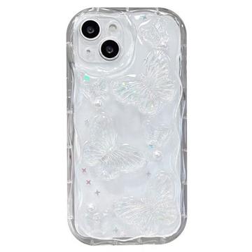 iPhone 15 Butterfly and Pearl TPU Case - Transparent