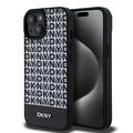 iPhone 15 DKNY Repeat Pattern Bottom Stripe Case - MagSafe Compatible