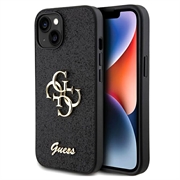 iPhone 15 Guess Fixed Glitter 4G Metal Logo Case