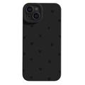 iPhone 15 Heart Pattern Slim TPU Case - Black