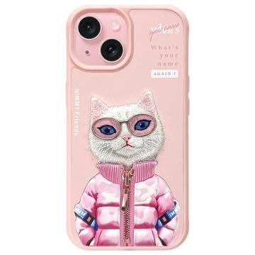 iPhone 15 Nimmy Friends Cool&Cute 2.0 Cat Case - Pink