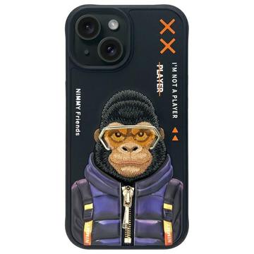 iPhone 15 Nimmy Friends Cool&Cute 2.0 Monkey Case - Black